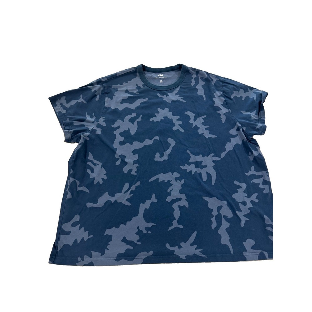 Free Assembly Mens 3XL Blue Camo T-Shirt Plus Size 54-56 Vietnam
